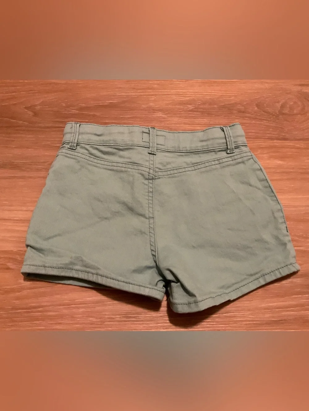 Girl’s Green Denim Utility Pocket Shorts